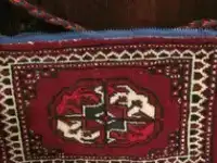Ручная работа Сумка женская Ковровая ткань Шерсть в бордовых тонах 32 x 20 см