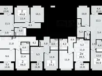 2-х комнатная квартира, 46,00 м², 10 эт., ЖК А101 Всеволожск, фотография 2