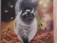 Картина Кот и осень, животные