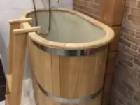 Купель для бани из дуба 2х местная с пластиковым вкладышем, фотография 6