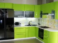 Кухня глянец салатовый / радиусные фасады