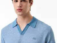 Мужское трикотажное поло lacoste из смеси органического хлопка и льна, фотография 3