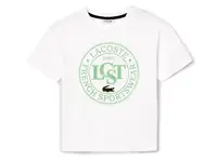 Детская футболка lacoste из хлопка с принтом