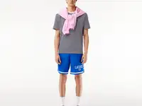 Мужская полосатая футболка  lacoste из плотного хлопка, фотография 4