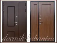 Входная двухстворчатая дверь КЛАССИКА ДЕКОР 1200 х 2050 Дуб тёмный 94 мм