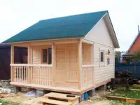 Баня 4х6 с террасой 2х6 из бруса под ключ