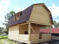 Сруб дома 6х9 + вынос