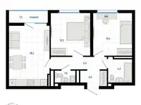 Продается 2-комн. квартира 58.7 м2 в новостройке