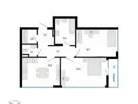 Продается 2-комн. квартира 65.2 м2 в новостройке
