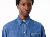 Женская джинсовая рубашка lacoste oversizedd, фотография 2