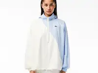 Женская объемная спортивная куртка lacoste с капюшоном