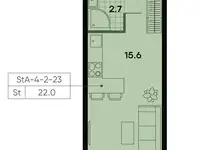 1-но комнатная квартира, 22,00 м², 17 эт., ЖК Park Side, Парк Сайд, фотография 4