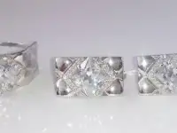 Комплект с фианитами, серебро