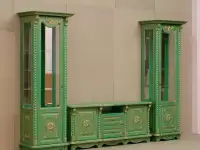Гостиная Жасмин зеленая (краколет) с золотой патиной