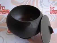 Чугунок 2.5 л с чугунной крышкой для русской печи, фотография 2