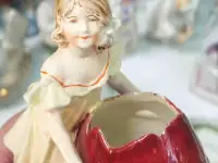 фарфоровая статуэтка Девушка с коляской, коллекционный фарфор, Германия, начало 20го века, фотография 4