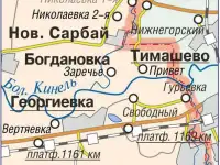 Настенная карта Самарской области 100х110 см. Лидер продаж! Купить!