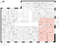 2-х комнатная квартира, 59,91 м², 14 эт., ЖК Эко Видное 2.0, фотография 3