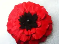 Брошь цветок Мак из кожи Handmade