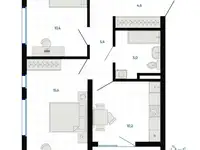 Продается 2-комн. квартира 52.6 м2 в новостройке