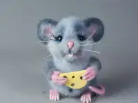 Валяная игрушка мышонок Пуня