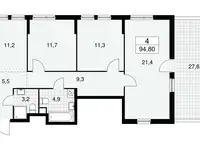 Продам 4 комнатную квартиру