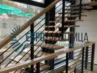Лестница на металлокаркасе без опор с перилами горизонт, фотография 7
