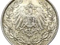 Германская серебряная монета с браком 1914, фотография 2