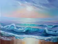 Картина маслом на холсте.Морской пейзаж. Море