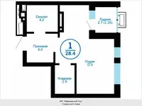 Квартира, 17,30 м², 4 эт., Пожарных и спасателей, 5, фотография 2