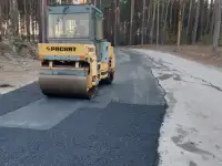 Асфалтирование  дороги  укладки крошка