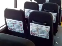 Реклама на подголовниках в общественном транспорте, фотография 2