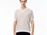 Мужское трикотажное поло lacoste из смеси органического хлопка и льна