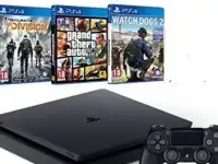 PS4 Slim + gtav Division Watch Dogs 2