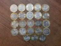 Набор монет 10 рублей биметалл23 шт