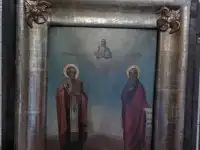 Продаётся икона Избранные Святые Илья Пророк и Николай Чудотворец 19 век!