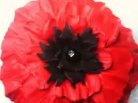Брошь цветок Мак из кожи Handmade, фотография 3