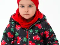 Комплект детский трикотажный для девочек: шапка, снуд, фотография 3