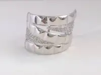 Кольцо необычное серебро