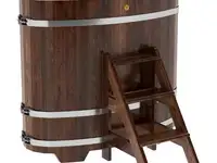 Купель для бани из лиственницы овальная 0,69х1,31 м (мореная, полимерное покрытие,