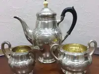 Старинный чайный набор из серебра 