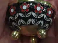 серебряная солонка в эмалях, серебро 916 проба