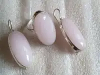 Элегантный комплект ( серьги кольцо ) розовый кварц, серебро 925