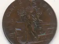 Монета 1915г 2чезентимо в прекрасной сохранности (Италия)