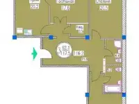 Продается 3-комнатная квартира в Ессентуках, ул. Октябрьская 337 корпус 1.