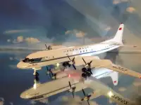 Модель самолета Ил-18.1/100. Пластикарт.Освещение., фотография 3