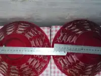 Салатники красные хрусталь парные огромные 2 шт, фотография 7