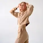 Укороченный худи - мокко l(46)