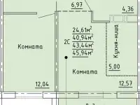 Продам 2- к кв-ру ЖК Притяжение ул. Ефрейтора Потехина д. 5, 46,00 м², 4 эт., г.  ул. Кирова д. 9, фотография 3
