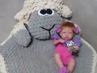 Вязанный детский коврик Барашек, ручная работа, handmade, фотография 5